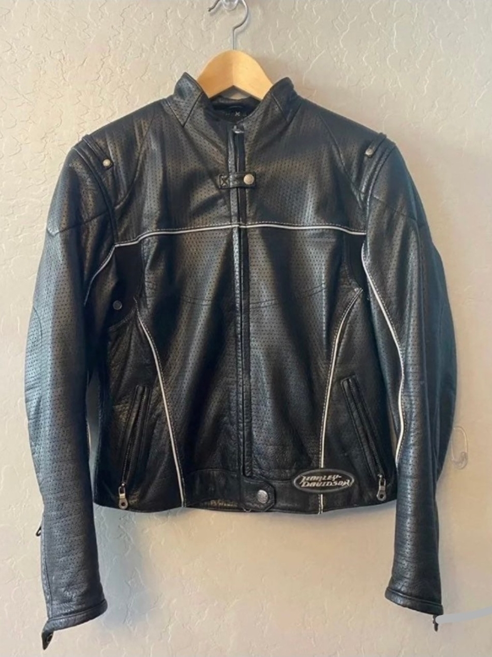 Harley‑Davidson Women's Perforated Black Leather Riding Jacket